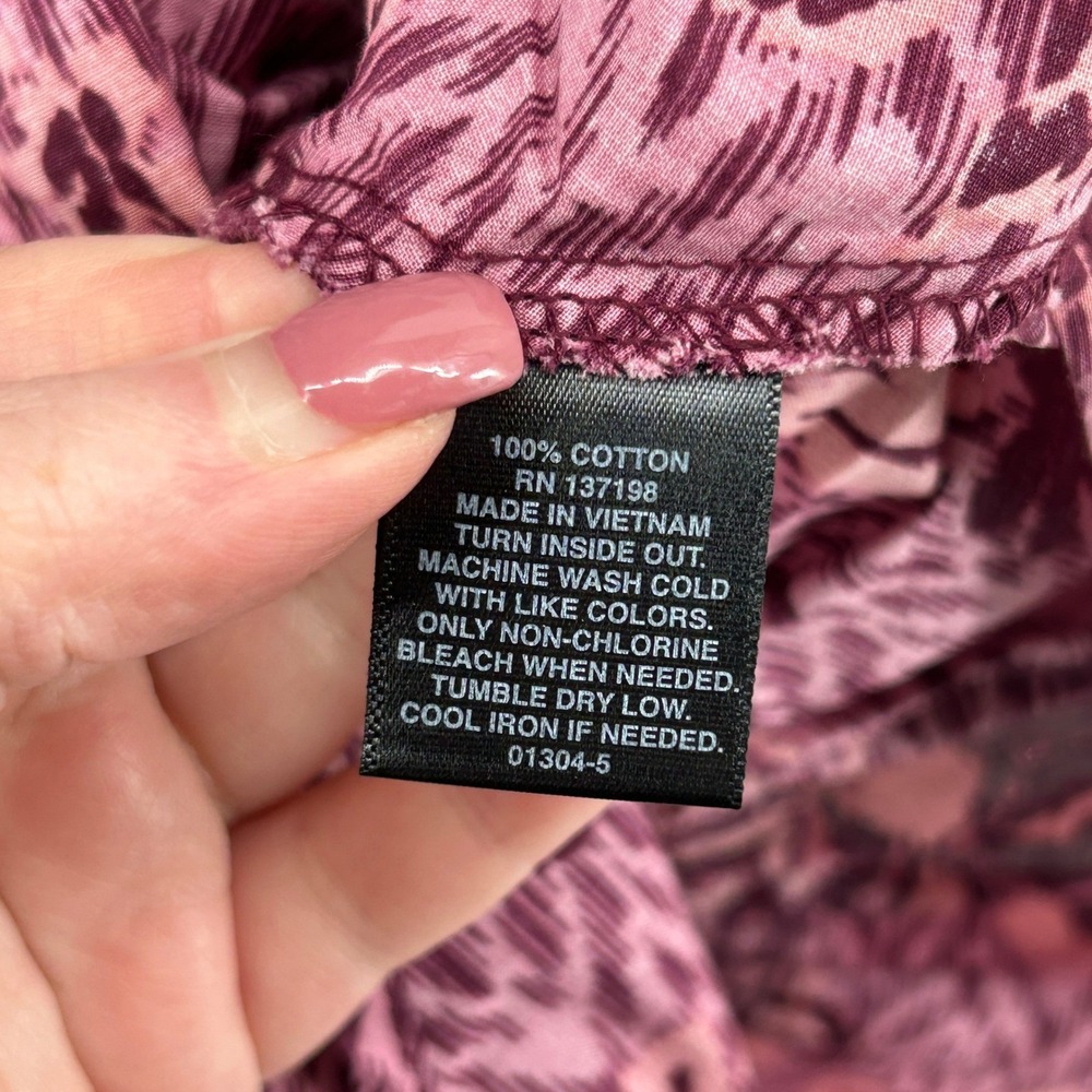 Ryegrass Purple Pink Floral Cotton Tiered Maxi Dress Long Sleeve XL NWT Boho - Picture 10 of 13